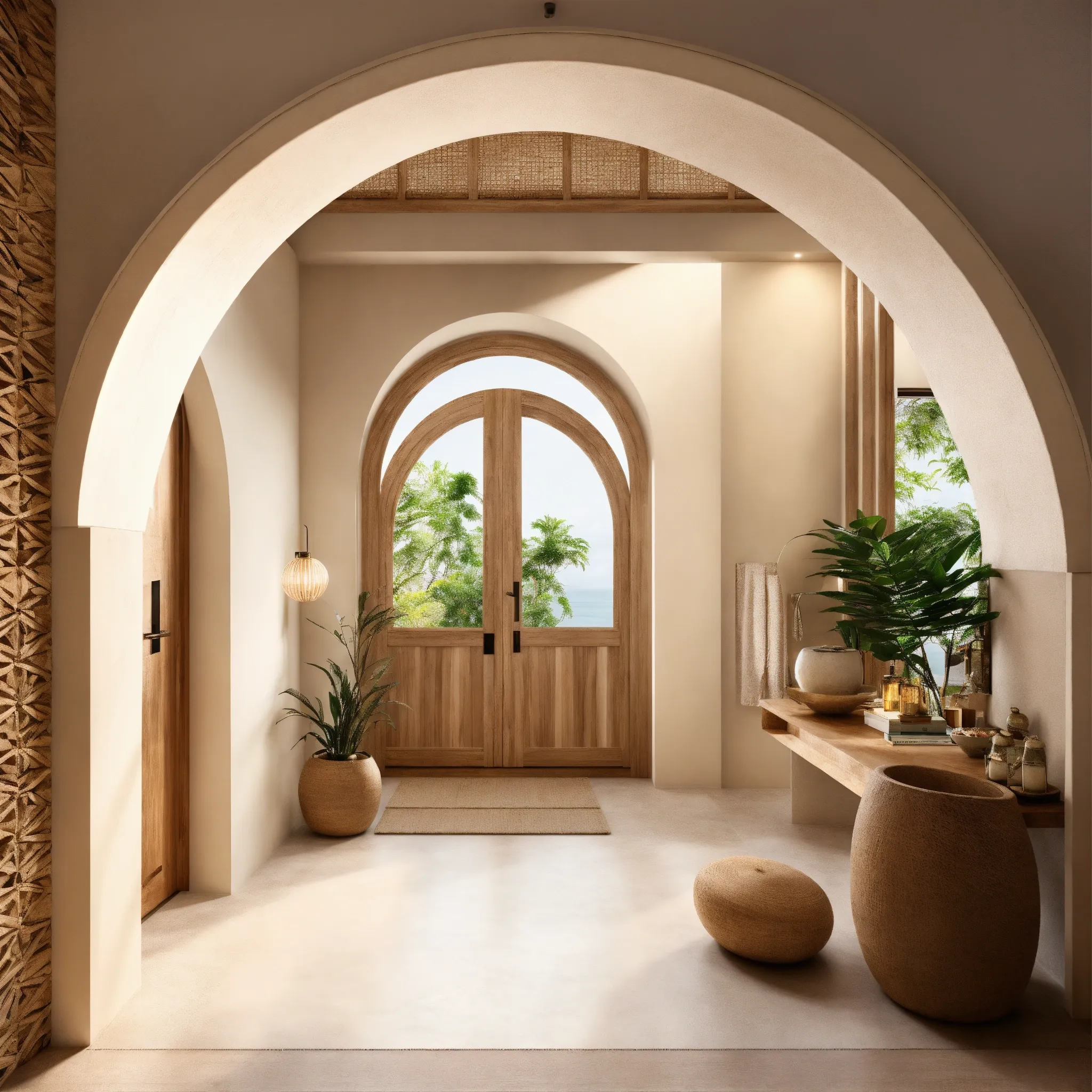 Person arranging cushions in a wellness corner